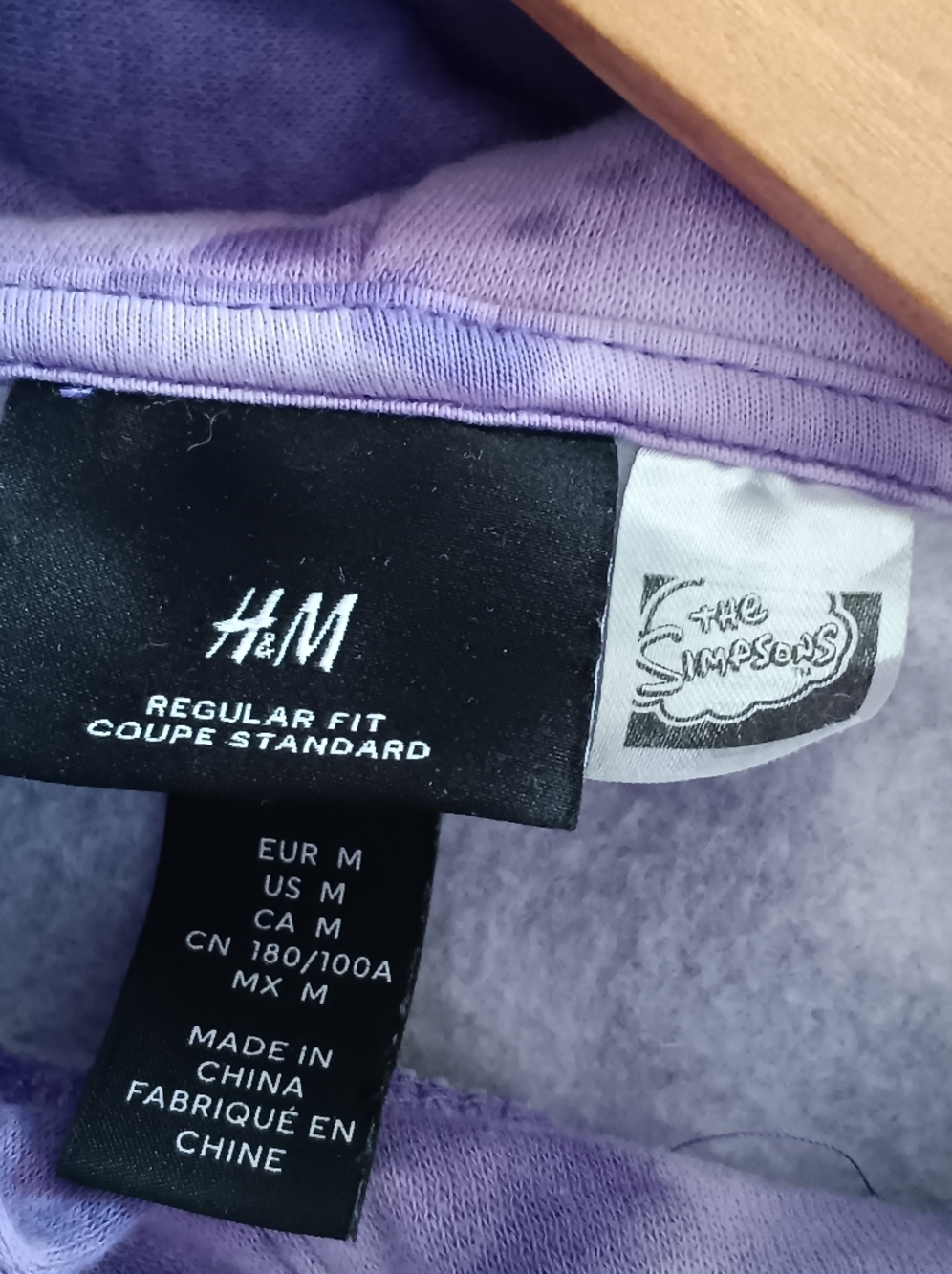 H&M The Simpsons Purple Tie Dye Krusty Burger Graphic Hoodie Kangaroo Pocket M - Picture 6 of 7